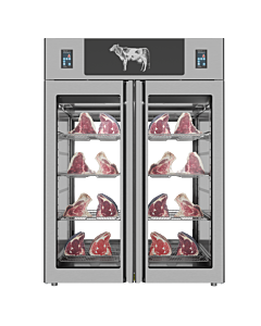 Stagionello® Dry Age 3.0 TWIN 1400 Liter, 150 Kg + 150 Kg Dry Aging Cabinet with Humidity Management, 2-Glass View – 220-240V, 1Ph, 548W
