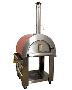 Omcan 32" Stainless Steel Pizza Wood Burning Oven - Red