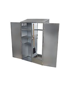 Zanduco 2-Door Janitor Cabinet with Right Mop Sink, Service Faucet, and Hose