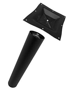 Omcan 4" Dia Black Column with Square Top Spider for Bar Height Table 1.5mm Thickness