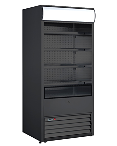 Zanduco 36" Grab-and-Go Refrigerated Floor Self-Serve Display Case with 530L Capacity - Black, 120V