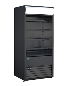 Zanduco 36" Grab-and-Go Refrigerated Floor Self-Serve Display Case with 530L Capacity - Black, 120V - CA