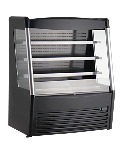 Zanduco 48″ Grab-and-Go Open Black Refrigerated Floor Self-Serve Display Case with 426L Capacity - 110-120V, 1300W