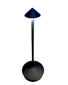 Omcan 4.13" x 11.8" Black LED Rechargeable Table Lamp with 3.7V (1200mA) Battery Power and 3000K/6000K Colour Temperature - CA