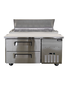 Omcan 48" Refrigerated Pizza Prep Table with Drawers and 339.8L Capacity - 110-120V, 1/5 HP