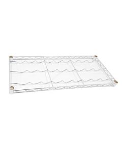 Zanduco 14" x 48" Commercial Chrome Wire Wine Shelf, 13 Bottles - NSF