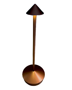 Omcan 4.13" x 11.8" Brown LED Rechargeable Table Lamp with 3.7V (1200mA) Battery Power and 3000K/6000K Colour Temperature - CA