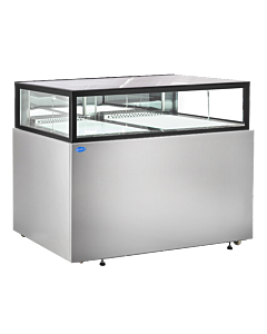 Zanduco 60" Flat Top Stainless Steel Refrigerated Display Case with 474L Capacity - 110V, 400W