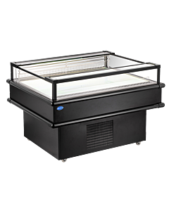 Zanduco 37.5" Black Refrigerated Island Top-Open Display Case with 120L Capacity - 110V, 320W