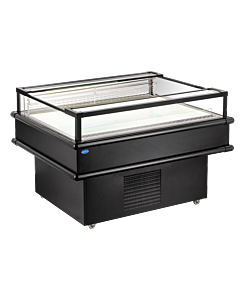 Zanduco 61" Black Refrigerated Island Top-Open Display Case with 202L Capacity - 110V, 380W