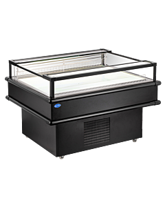 Zanduco 73" Black Refrigerated Island Top-Open Display Case with 243L Capacity - 110V, 540W