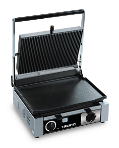 Trento 10" x 15" Single Panini Grill, Rib/Smooth - 120V, 1700W