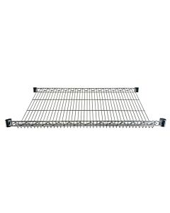 Zanduco 18" Slanted Merchandising Chrome Wire Shelving - 27 Degree, NSF