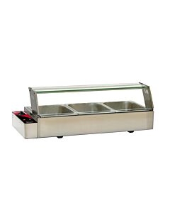 Omcan 36" Bain Marie Countertop Food Warmer with 3 Half-Size Pans – 1500W, 120V
