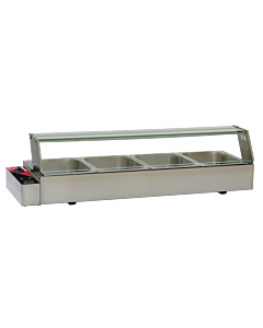 Omcan 46.5" Bain Marie with 4 Half-Size Pans - 120V, 1500W - USA