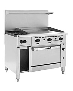 Vulcan 48S-2B36GTP Endurance Series 48" Range with 2 Burners and 36" Thermostatic Griddle - Liquid Propane - CA