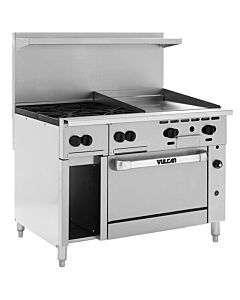 Vulcan 48S-4B24GTN Endurance Series 48" Range with 4 Burners and 24" Thermostatic Griddle - Natural Gas - USA