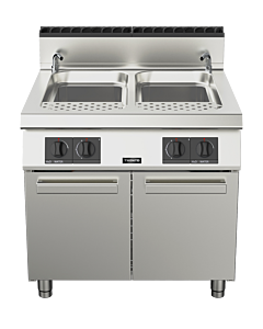 Trento Stainless Steel 2 x 12 Gallon Double Tank and Single Burner Pasta Cooker, Natural Gas - 95,000 BTU