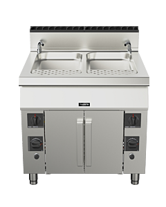 Trento Stainless Steel 2 x 12 Gallon Double Tank and Double Burner Pasta Cooker, Natural Gas - 156,000 BTU