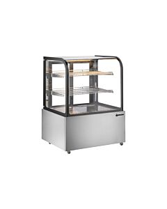 Omcan 37" Curved Glass Floor Display Warmer with 340L Capacity - 110V, 800W
