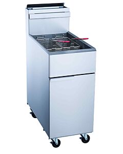 Dukers DCF3-LPG 40 lb Commercial Liquid Propane Floor Fryer - 3 Burners, 90,000 BTU - USA