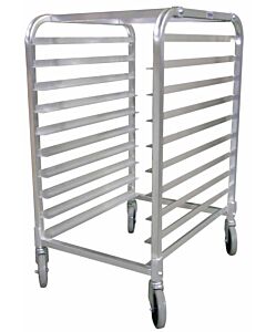 Omcan 6 Pan End Load Bun / Sheet Pan Rack Aluminum with 6" Spacing and Casters