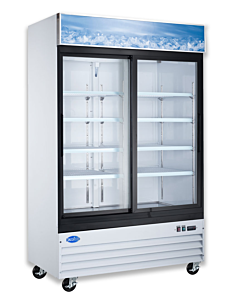 Zanduco 53" Two Sliding Glass Door White Merchandiser Refrigerator with 1270L Capacity - 110V - USA