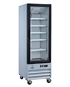 Zanduco 22" Single Swing Glass Door Merchandiser Refrigerator with 9.1 cu.ft. Capacity - White, 110V - CA