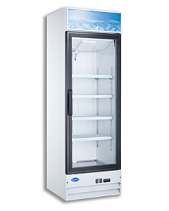 Zanduco 26" Single Glass Door 14 cu. ft. Merchandiser Refrigerator - White - USA