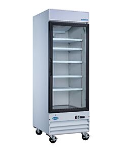 Zanduco 28" Single Door Glass Refrigerator- White 23 cu. ft. - CA