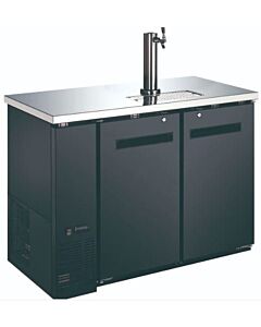 Zanduco 49" Two Door Kegerator Bar Cooler with One Beer Dispenser Tap - 2 Kegs 11.8 cft.