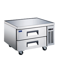 Zanduco 36" Two Drawer Refrigerated Stainless Steel Chef Base with 161L Capacity - 110V, 1/6 HP - USA