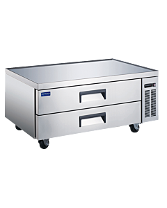 Zanduco 52" Two Drawer Refrigerated Stainless Steel Chef Base with 258L Capacity - 110V, 1/4 HP - USA