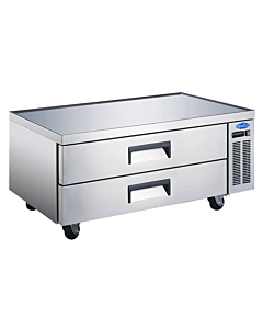 Zanduco 52" Two Drawer Refrigerated Stainless Steel Chef Base with 258L Capacity - 110V, 1/4 HP