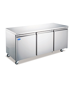 Zanduco 72" Stainless Steel Undercounter Refrigerator with 3-Doors and 440L Capacity - 115V, 1/5 HP