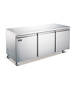 Omcan 72" Undercounter Stainless Steel Refrigerator with 3 Doors 15.5 Cu. Ft. (440L) - 50091 - CA