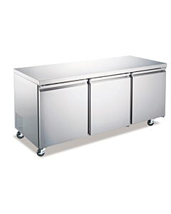 Zanduco 72" Stainless Steel 3-Door Undercounter Refrigerated with 440 L Capacity - 115 V, 1/5 HP - CA