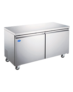 Zanduco 60" Stainless Steel Undercounter Refrigerator with Two Doors and 425L Capacity - 115V, 285W