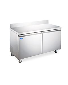 Zanduco 60" Two Door Worktop Refrigerator with Backsplash and 425L Capacity - 115V, 285W