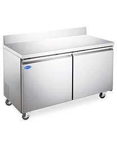 Zanduco 60" Two Door Worktop Refrigerator with Backsplash and 425L Capacity - 115V, 285W