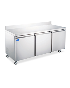 Zanduco 72" Three Door Worktop Refrigerator with Backsplash and 481L Capacity - 115V, 324W
