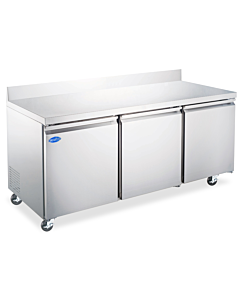 Zanduco 72" Three Door Worktop Refrigerator with Backsplash and 481L Capacity - 115V, 324W - USA