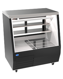 Zanduco 50" Black Square Glass Refrigerated Double-Duty Deli Case - 115V, 518W