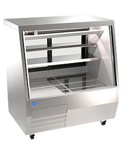 Zanduco 50" Stainless Steel Square Glass Refrigerated Double-Duty Deli Case - 115V, 518W
