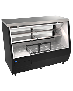Zanduco 71" Black Square Glass Refrigerated Double-Duty Deli Case - 115V, 816W