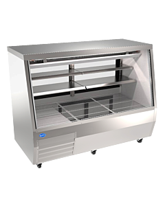 Zanduco 71" Stainless Steel Square Glass Refrigerated Double-Duty Deli Case - 115V, 816W