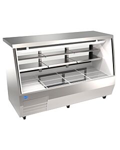 Zanduco 84" Stainless Steel Square Glass Refrigerated Double-Duty Deli Case - 115V, 1100W