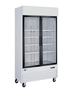 Zanduco 40" 2 Swing Glass Door White Merchandiser Refrigerator with 892L Capacity - 115V, 400W
