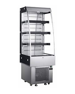 Zanduco 24" Grab-and-Go Open Silver Refrigerated Floor Self-Serve Display Case with 252L Capacity - 110V, 138W - USA