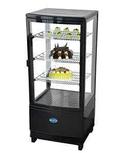 Zanduco 17" Single Door Countertop Four Sided Glass Refrigerated Showcase with 78L Capacity - 110V, 2.4A - USA